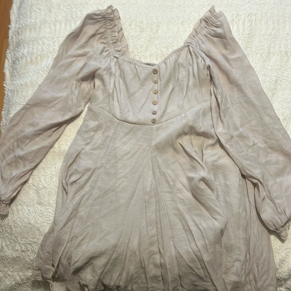 Beige off the shoulder dress